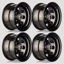 Black 6 Lug Chevy Wheels Set 4 16 Vision 85 Soft 8 Gloss Black Steel Wheel 16x8 6x5 5 6 Lug Chevy Trucks Black Steel Wheels Steel Wheels Black Wheels