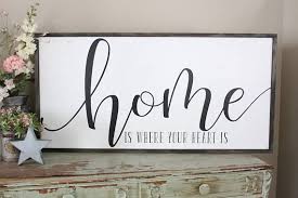 Home Is Where Your Heart Is Distressed Wood Sign Inspirational Signs Wood Signs Etsy Wall Art