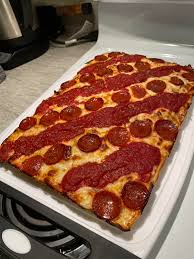 First Go At Making Some Detroit Style Pizza Pizza
