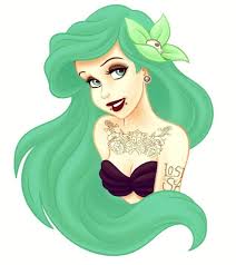 Green Haired Punk Ariel Disney Ariel Littlemermaid Tattoos Punk Greenhair Goth Disney Princesses Emo Disney Gothic Disney Princesses