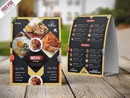 Nice Restaurant Menu Table Tent Card Psd Template Download Free Restaurant Menu Table Tent Card Ps Menu Restaurant Restaurant Menu Template Menu Card Template