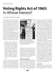 Newsnow brings you the latest news from the world's most trusted sources on voting rights act. Pdf The Voting Rights Act Of 1965 In Whose Interest
