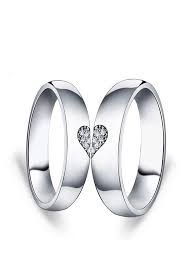 Matching Love Heart Couple Promise Rings Set For Girlfriend Cheap Cubic Zirconia Diamond Two Half Hearts We Promise Ring Set Wedding Rings Heart Wedding Rings