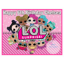 Surprise birthday party sweets, l.o.l. Lol Surprise Dolls 7 5 Square Edible Icing Cake Topper