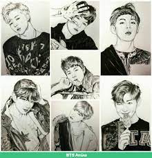Even the most productive artist has moments when it seems that all topics are exhausted, and there is nothing more to draw. This Girl Is Amazing For Drawing Each Member So Realistically Http Aminoapps Com P 84vh8w Bts Sketch Bts Sketch Drawings Bts Drawings