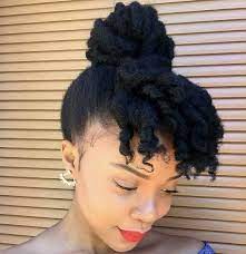 Curly Fringe Bangs High Bun Honouryourcrown Natural Hair Styles Natural Hair Updo Hair Styles