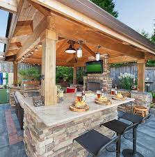 58 Comfortable Backyard Gazebo Design Ideas Outdoor Kitchen Patio Backyard Pavilion Backyard Kitchen