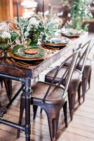 Copper And Greenery Vow Renewal Ruffled Bronze Wedding Copper Chair Copper Tablescape