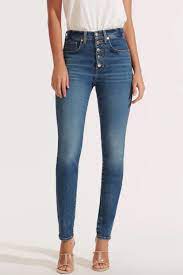 Veronica Beard Debbie High Rise Skinny Jeans Bright Stone Garmentory