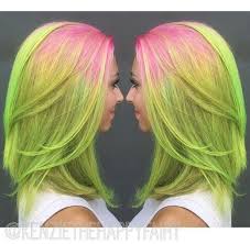 Pink Neon Green Hair Green Hair Colors Green Hair Hair Styles