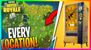 Map locations in battle royale. All 33 New Vending Machine Locations In Fortnite New Vending Machine In Fortnite Battle Royale Youtube