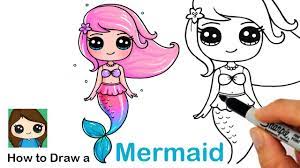 How do you draw ariel? How To Draw A Mermaid Youtube