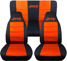 Jeep Wrangler Black And Orange Jeep Logo Seat Covers Jeep Wrangler Seat Covers Orange Jeep Wrangler Jeep Wrangler