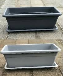 Prosperplast rato square blumentopf blumenkübel kunststoffvase anthrazit 60 cm. Geli 80cm Blumentrog Blumenkasten Blumentopf Betongrau Oder Anthrazit Ebay