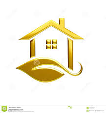 Golden Eco House Logo Illustration Graphic Design Home Logo Interior Design Logo Inspiration Real Estate Logo Design