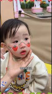 but he pointed and said, “I want this strawberry!” 🍓💖, Looking in the  mirror,, the smile couldn’t stop,, pure joy ✨, #SweetStrawberry  #FacePainting, #KidsFacePaint #CuteVibes