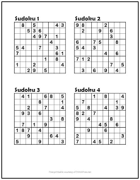 Free sudoku puzzles to print. Sudoku Puzzles 1 4 Easy Print It Free