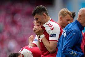 Denmark midfielder christian eriksen collapsed on the field during his country's opening euro 2020 match against finland in copenhagen. 9cmjnxfcbwrdbm
