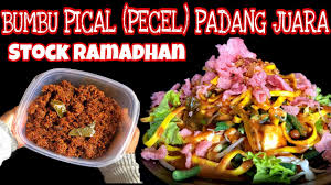 Setelah kaldu mendidih, perlahan masukkan larutan tepung sambil. Resep Pical Padang Bumbu Pecel Tahan Lama Stock Ramadhan Youtube