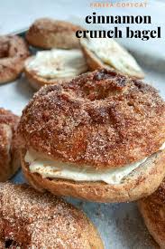Cinnamon Sugar Crunch Bagels To Eat Drink Be Married Recipe Cinnamon Crunch Bagel Recipe Bagel Toppings