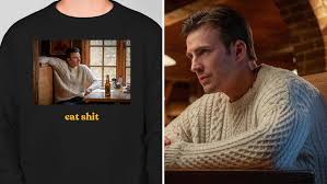 The official knives out twitter account turns into a chris evans stan, tweeting more about the actor and his sweater than the rian johnson movie. Lionsgate Releases Knives Out Chris Evans Promo Sweater Hollywood Reporter
