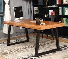 Wood dining table with metal legs. China Popular Design Nature Solid Timber Table Metal Legs Natural Solid Wood Table Top Simple Design China Solid Timber Dining Table Furniture