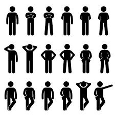 Basic Human Stick Figures Action Postures Poses Simple Black Etsy In 2021 Person Silhouette Stick Figures Pictogram
