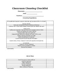 Classroom Cleaning Checklist Worksheets Teaching Resources