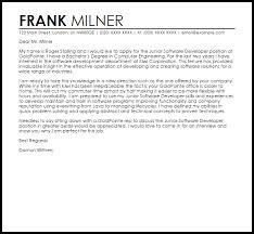 Junior Software Developer Cover Letter Sample Cover Letter Templates Examples