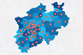 Karte von der deutsche städte kennst du diese dinge ? Landkarte Nrw Nordrhein Westfalen Mit Landkreisen