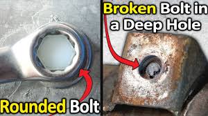 How To Remove A Rounded Bolt Or A Broken Bolt In A Deep Hole Youtube