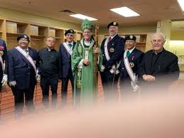 4th Degree Knight of Columbus here. Got to escort and assist two  Archbishops at the 50th Annual Rosary Rally here in Albuquerque. Archbishop John  Wester in the middle and Archbishop Emeritus Michael