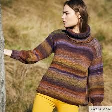 The range includes unique and expertly designed knitting and crochet patterns for babies, children, ladies, toys and the home. Sweater Woman Autumn Winter Models Patterns Katia Com