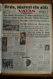 27 mayıs darbesi, 27 mayıs 1960'ta yapılan ve türkiye cumhuriyeti tarihinde gerçekleşmiş ilk askerî darbe. 27 Mayis 1960 Askeri Darbesi Bildiri Yorum