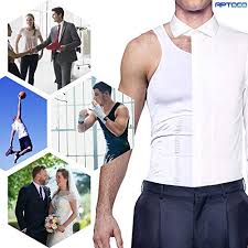 Compression Shirts For Men Compression Vest Body Shaper Vest Slimming Vest Abs Abdomen Slim Tank Elastic Top Undershirt By Aptoco White L