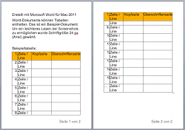 Hallo, geh mal auf menü datei/seite einrichten auf dem reiter tabelle gibt es wiederholungsspalten links. Tabellen Uberschriften Auf Mehreren Seiten Wiederholen Ms Word Mac 2011 Ki Office Blog