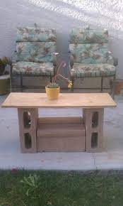 Old School Cinder Blocks And Scrap Wood Patio Table Pacific Coast Treasure Hunt Wood Patio Table Cinder Block Furniture Wood Patio
