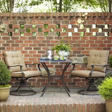 Garden Treasures Eastmoreland Brown 3 Piece Outdoor Bistro Set Mw 3252 Bg Mw 3252 Sr Bundle Outdoor Bistro Set Bistro Set Outdoor Dining Set