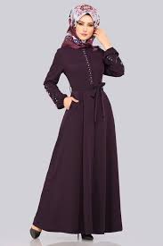 Modaselvim Ferace Incili Ferace 8760w153 Mor Victorian Dress Black Abaya Model