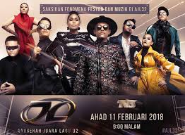 Dan senarai lagu untuk ajl 32 pun telah di umumkan. Siaran Langsung Anugerah Juara Lagu Ke 32 Ajl32 Online 11 Feb 2018