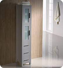 Shop by material, installation type. Amazon Com Fresca Torino Gray Tall Bathroom Linen Side Cabinet Kitchen Dining