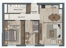 C tipi normal kat planı. Planlar