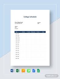 College Schedule Template In 2020 College Schedule Schedule Template How To Introduce Yourself