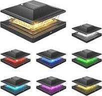 APONUO Solar Post Cap Lights with 8 RGB Solid Colors ...