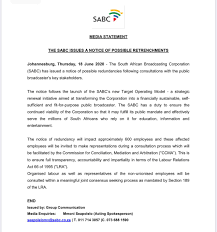 Sabc group chief executive officer madoda mxakwe said it was necessary for financial sustainability. Sebenzile Nkambule On Twitter 600 Employees May Be Retrenched At The Sabc