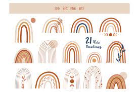 Kids clipart, nursery decor, kids art, nursery art. Rainbow Svg Boho Rainbow Clipart Png 958819 Cut Files Design Bundles