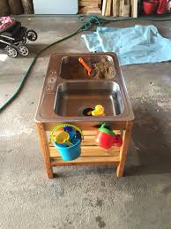 Sand And Water Table Made From Pallet Wood And An Old Kitchen Sink Kids Outdoor Play Sand And Water Table Water Table