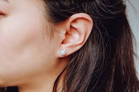 Rose Gold Moonstone Earrings, Fluffy Cat Earrings, Cat Lovers Gift, Stud  Earrings, Cat Jewelry, Minimalistic Jewelry