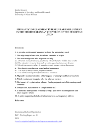 La spezia, viale san bartolomeo, 362 19126 la spezia, italia tel. Pdf Migrants Involvement In Irregular Employment In The Mediterranean Countries Of The European Union
