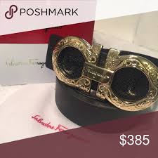 Black And Gold Ferragamo Belt Limited Design Ferragamo Belt 100 Black Leather Belt With Limited Design Classic Gold Buckle Ferragamo Accessories Belts Ferragamo Belt Ferragamo Belt